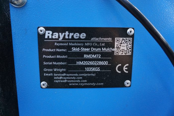 2026 Raytree RMDM72 — Raytree 72" Heavy Duty high-flow drum mulcher — photo 7