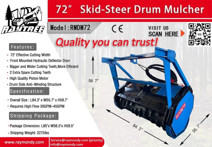 2026 Raytree RMDM72 — Raytree 72" Heavy Duty high-flow drum mulcher — photo 8