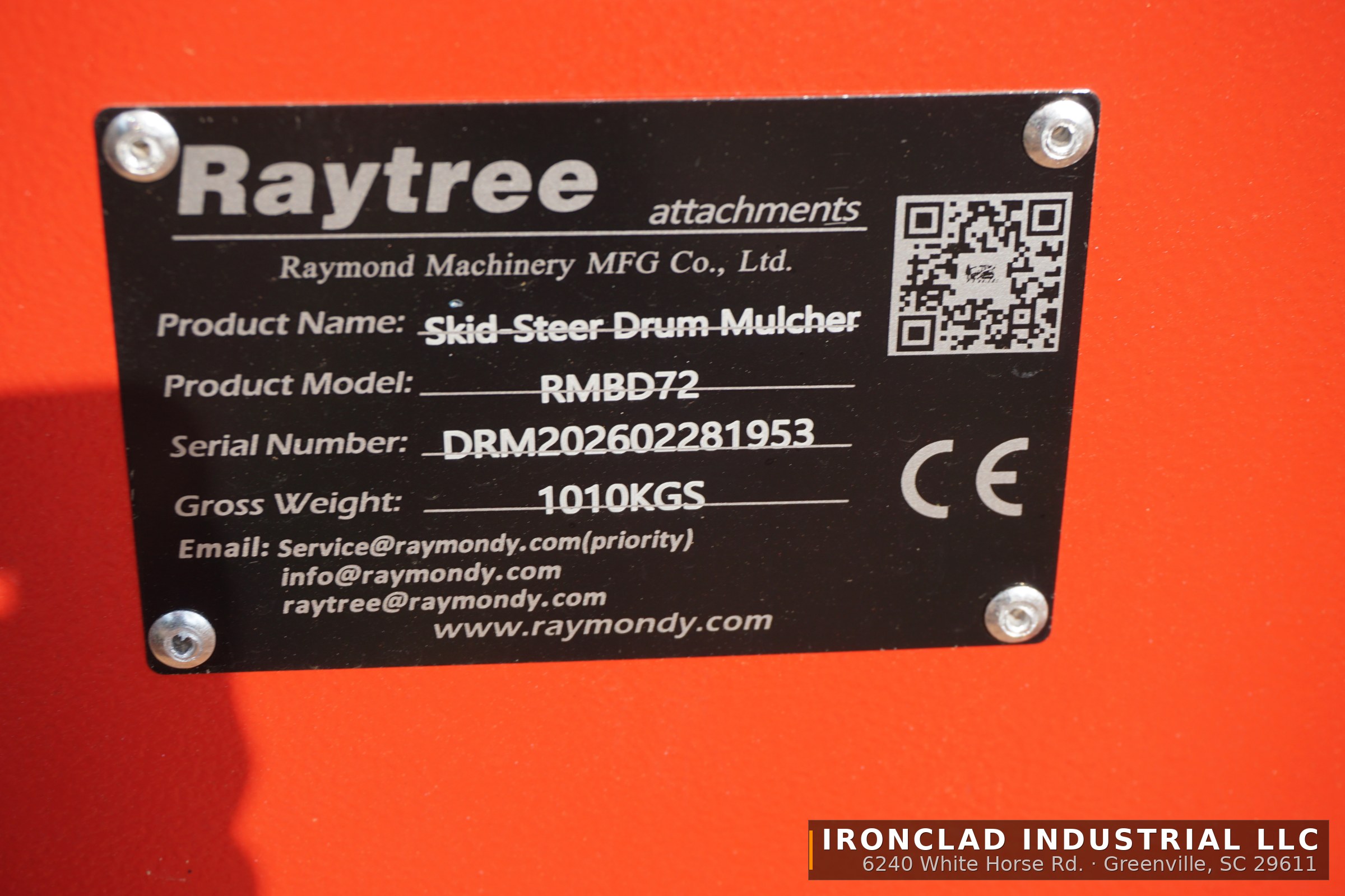 2026 Raytree RMBD72 — Raytree 72" High-Flow Skid Steer Drum Mulcher — photo 6