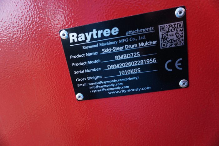 2026 Raytree RMBD72S — Raytree 72" High-Flow Skid Steer Drum Mulcher — photo 5